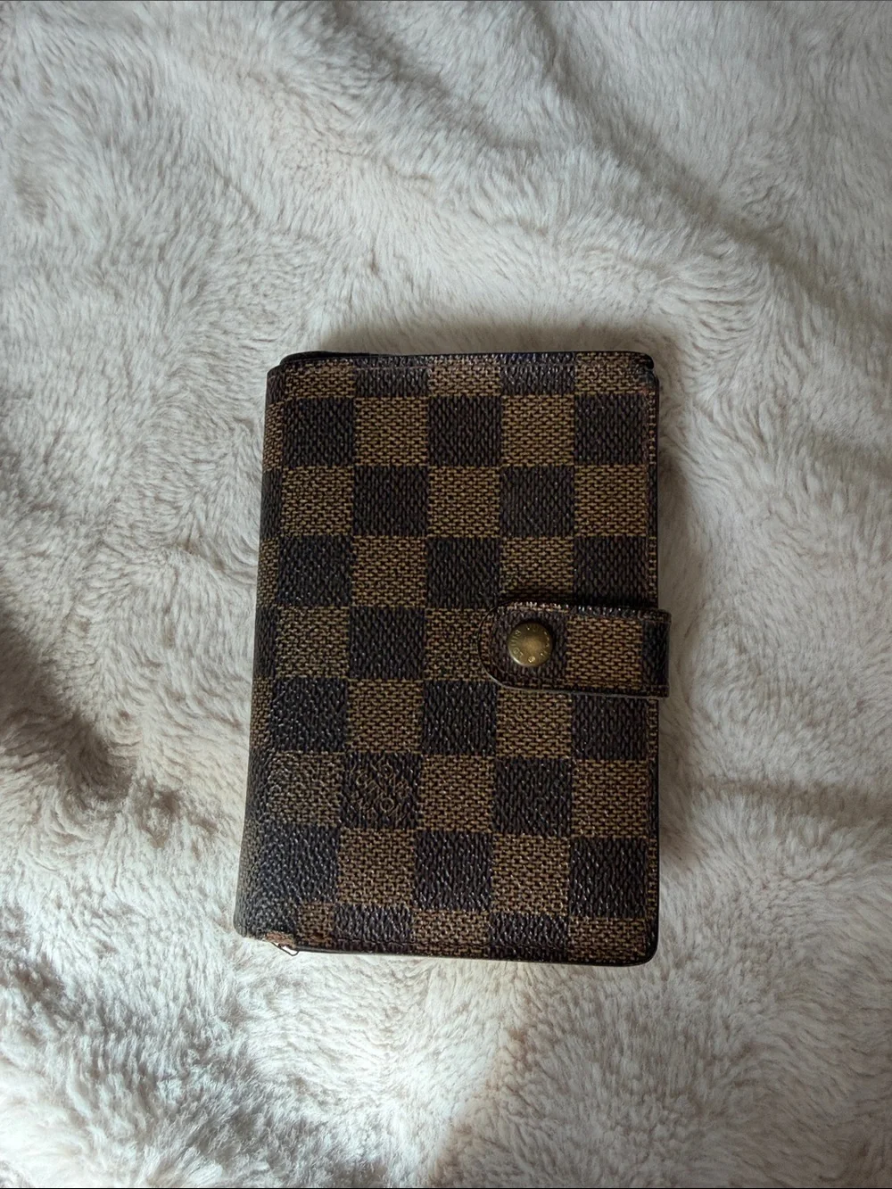 Brown Checkered Men's Cardholder Wallet